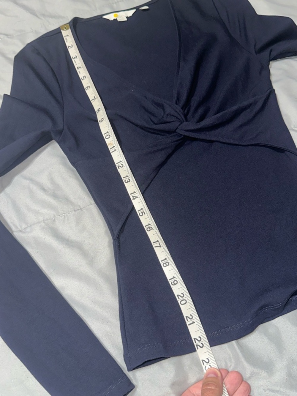 Boden Women’s Size 4 Twist Bust Long Sleeve Blouse Classic Elegant Preppy Navy - Picture 9 of 9